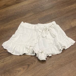 White Ruffle Shorts